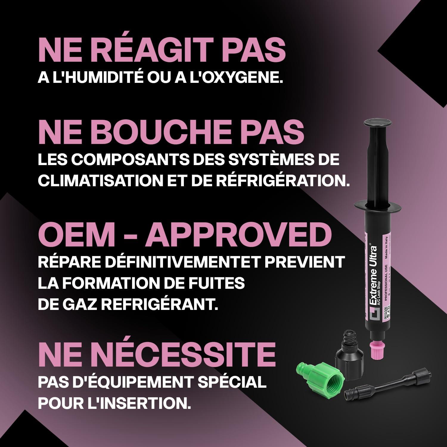 ERRECOM Extreme Ultra - 6 x 6 ml, Stop-Fuites pour Systèmes de Climatisation et Réfrigération, contient adaptateurs 1/4 SAE et 5/16 SAE (R410a, R32)