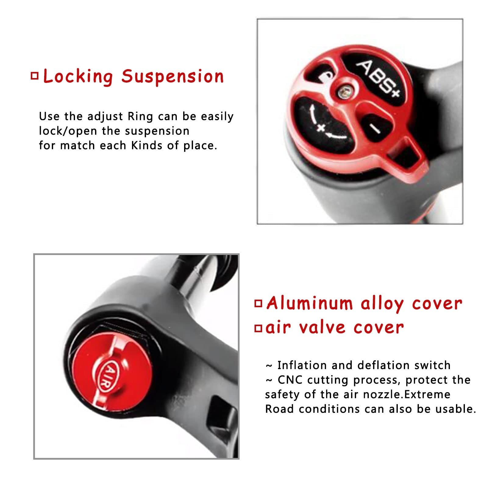 Fourche Avant pour VTT, débattement de 120 mm, Alliage d'aluminium, Amortisseur à Ressort, Accessoires de Suspension à air pour vélos 26/27,5/29".