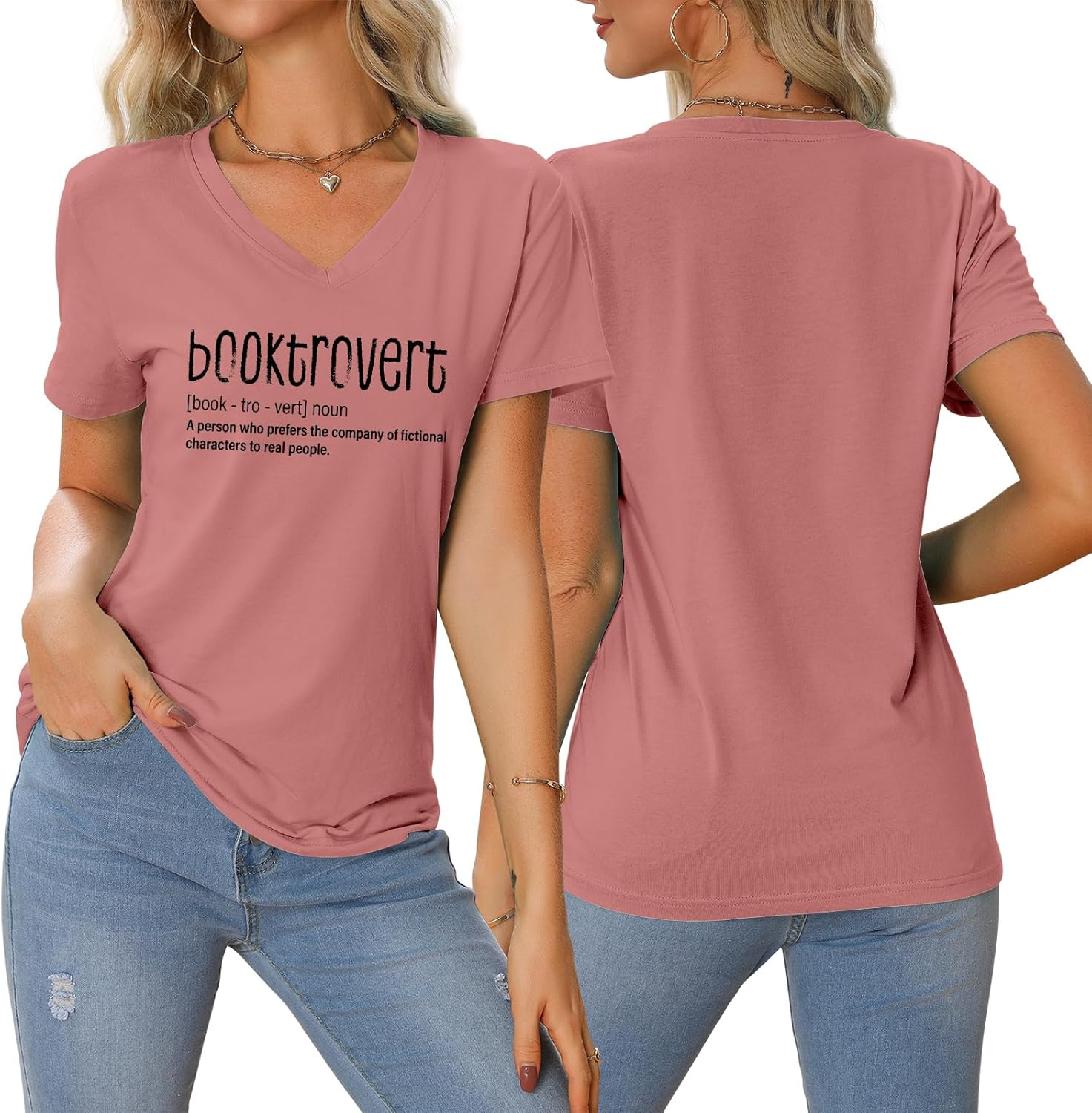 Book Shirts for Women Booktrovert Reading Shirt Librarian Tshirt Book Lover Gift Teacher Graphic Casual Tee Tops - Image 3