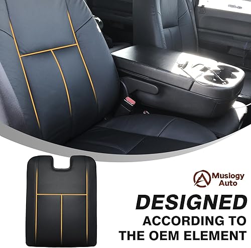 Miniatura 5 de Muslogy Funda para consola central Frontier, funda para reposabrazos de cuero vegano, accesorios interiores extra suaves, protector de tapa