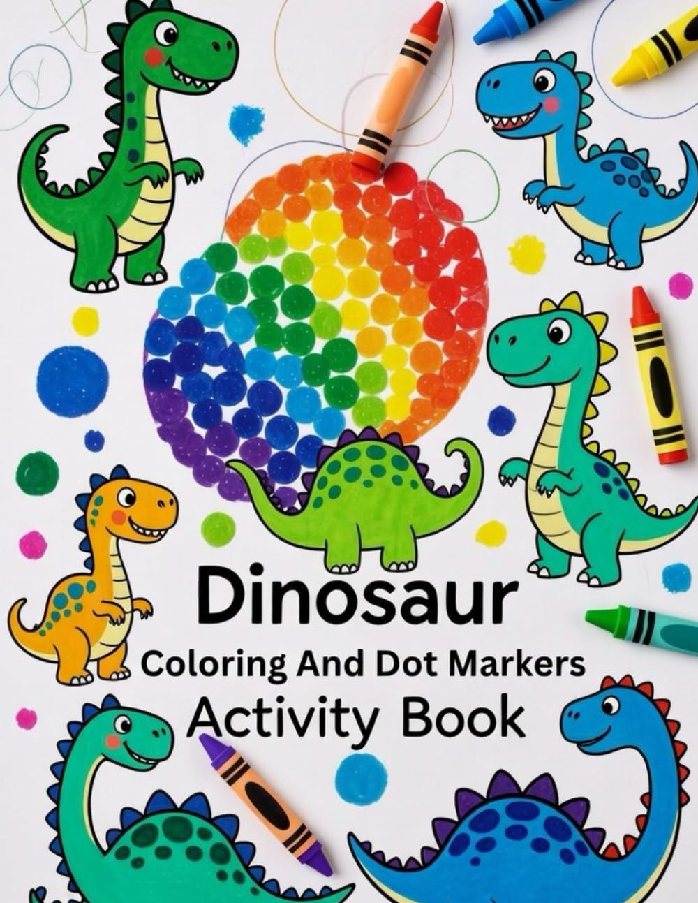 Dinosaur Coloring And Dot Markers Activity Book: Fun Do-A-Dot Pages, Easy Coloring & Creative Learning for Kids