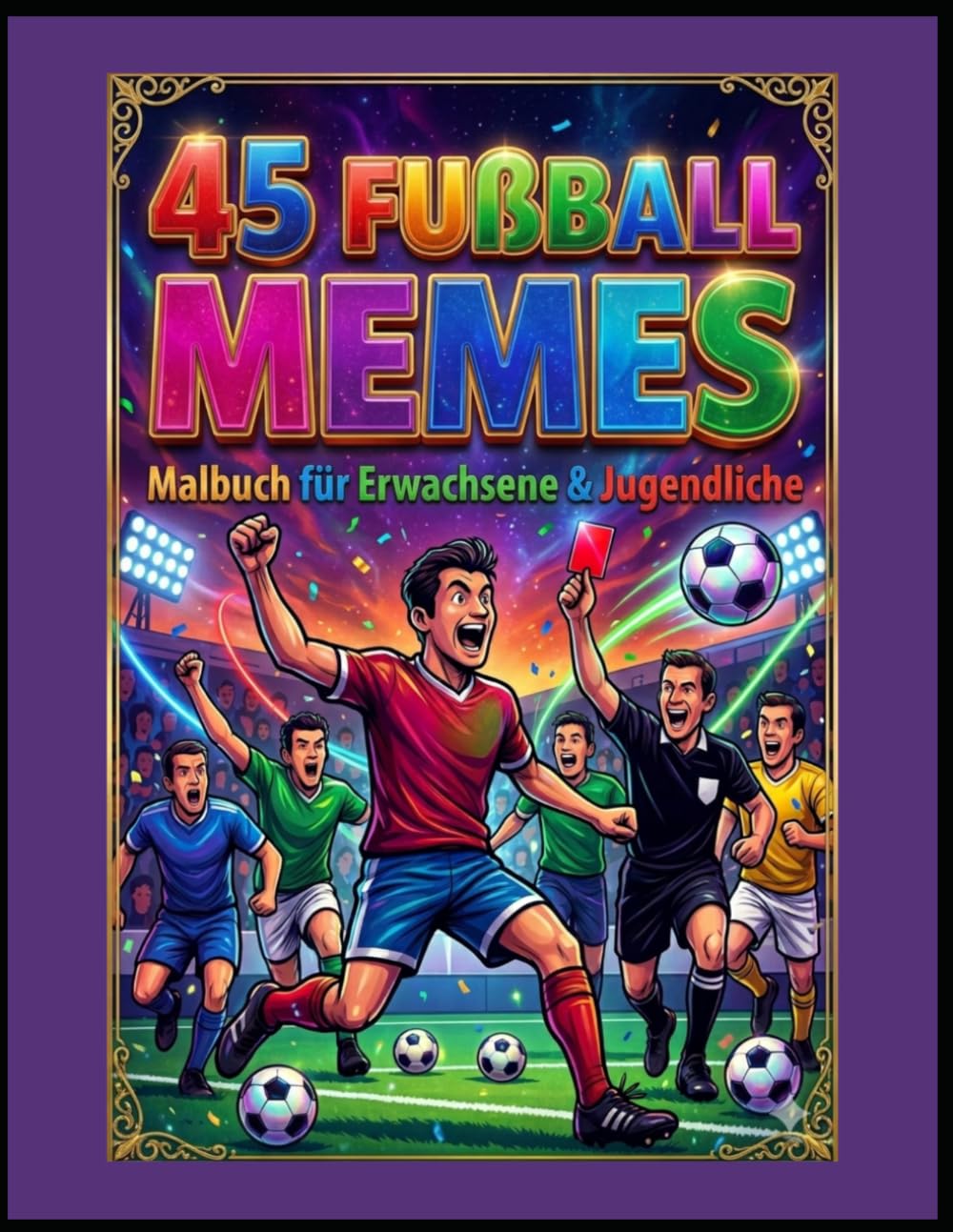 45 Fußball Memes: Malbuch für Erwachsene & Jugendliche
