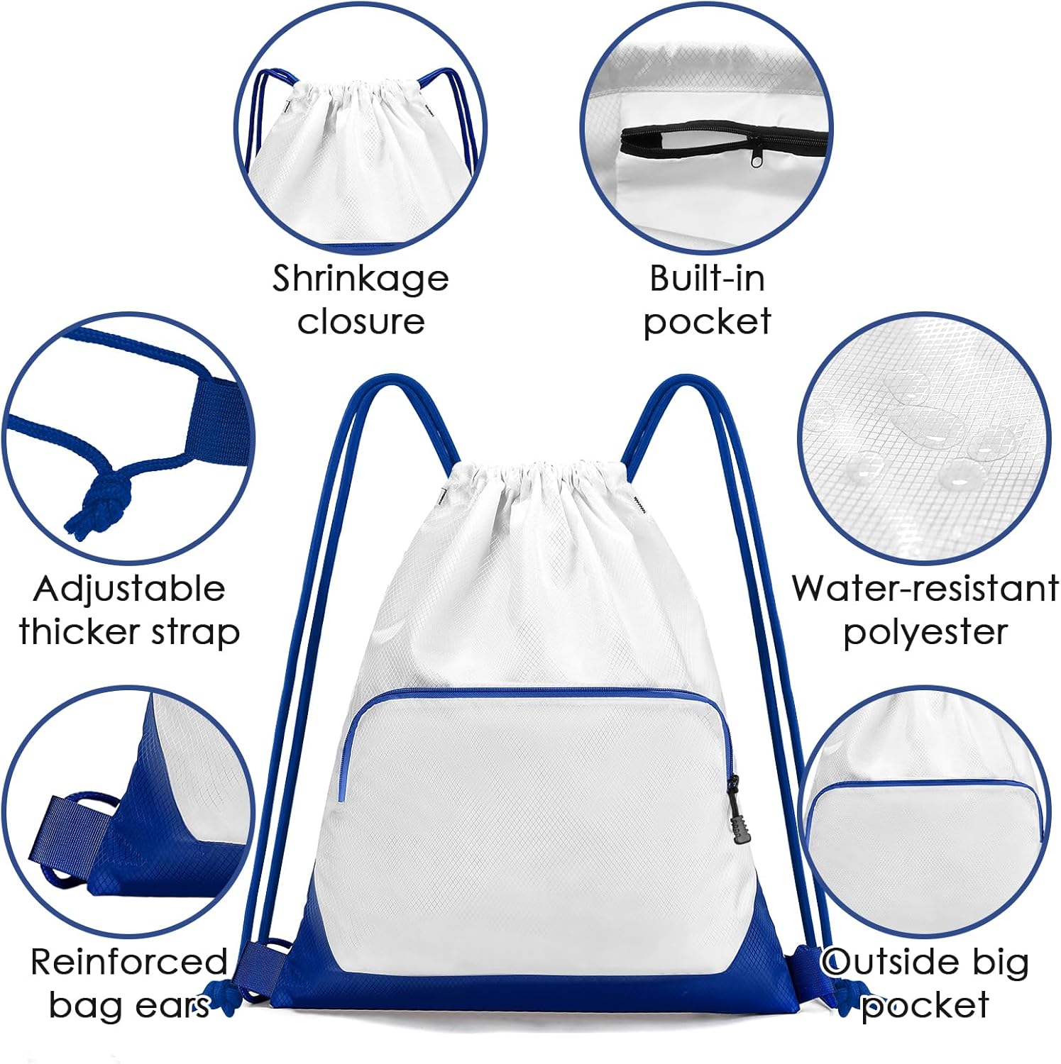 Sports Gym Drawstring Backpack Bag,Reusable Cinch Bag String Backpack for Basketball Soccer