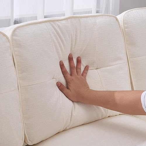 Miniatura 6 de Sofá seccional convertible de 85 pulgadas de ancho, sofá tapizado de tela de chenilla, sofá seccional en forma de L de 3 asientos con diván