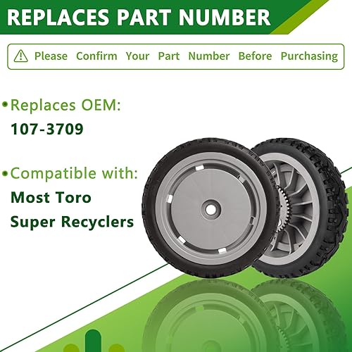 Miniatura 3 de Paquete de 2 ruedas de transmisión delantera para cortacésped reemplaza MTD Troy-Bilt 734-04018,734-04018C, 734-04018B, 734-04018A