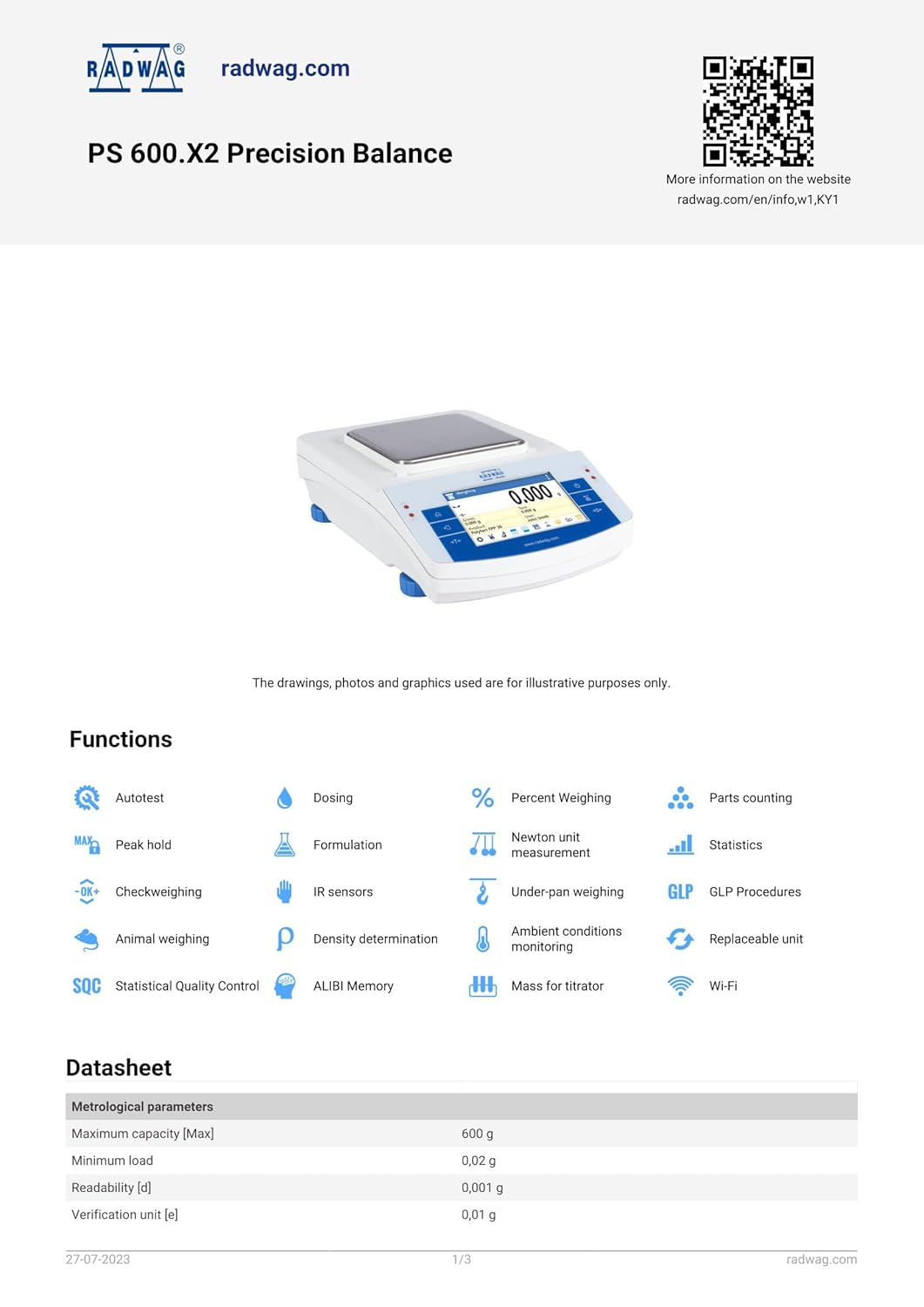 PS 600.X2 Precision Balance 600g x 0.001g