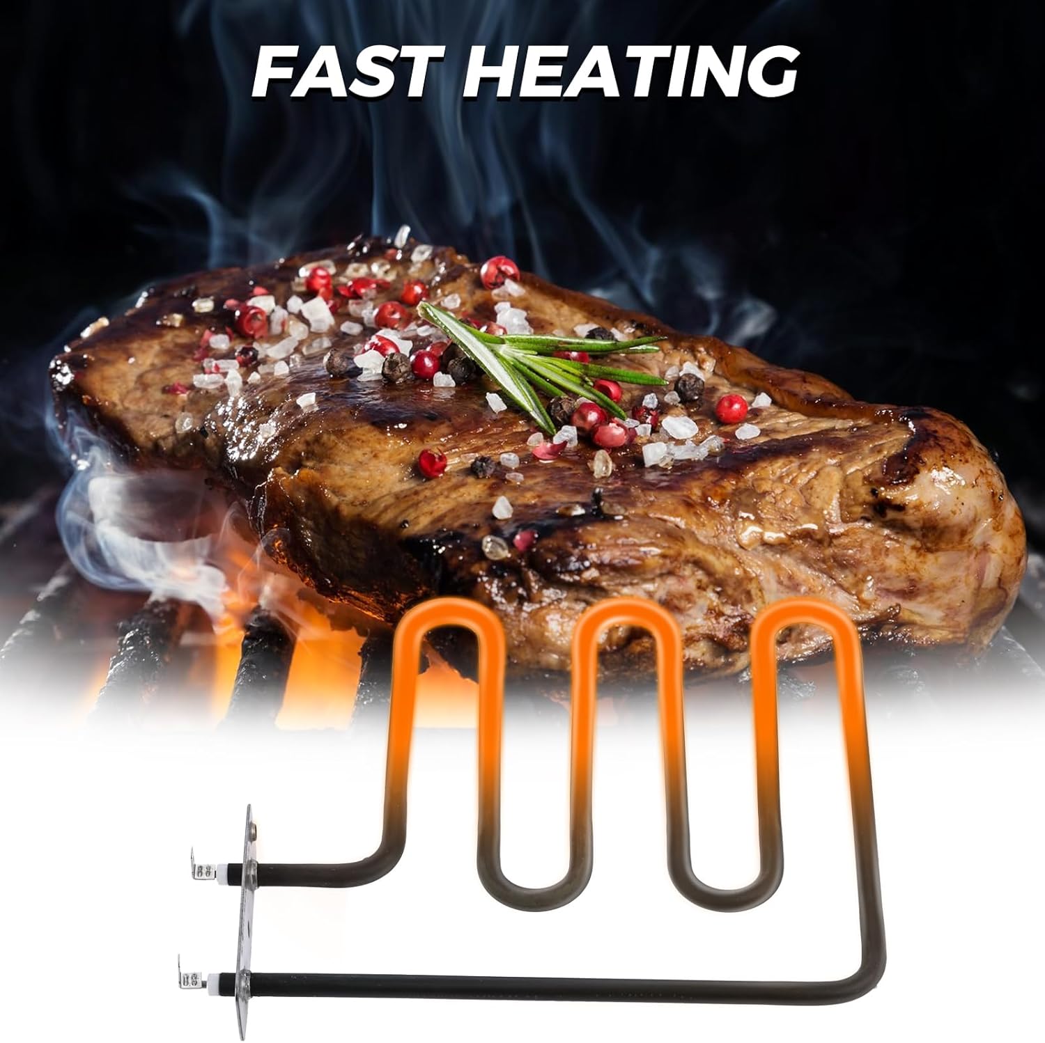 800 Watts Smoker Heating Element Kit Replacement for Masterbuilt & Char-Broil Digital Electric Smokers, Replace 9907090033 or FDES30111