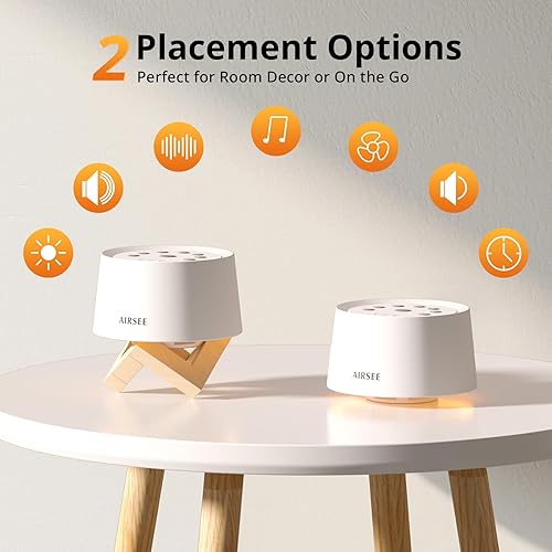 Miniatura 6 de AIRSEE Máquina de sonido de ruido blanco para bebés adultos, 31 sonidos relajantes, batería de 2000 mAh, máquina de sonido de luz nocturna de 4