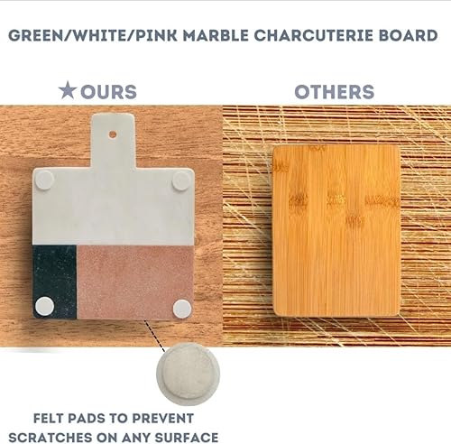 Miniatura 3 de Lexi Home Marble Collection - Tabla cuadrada para charcutería de mármol multicolor (11.5 x 9 pulgadas)
