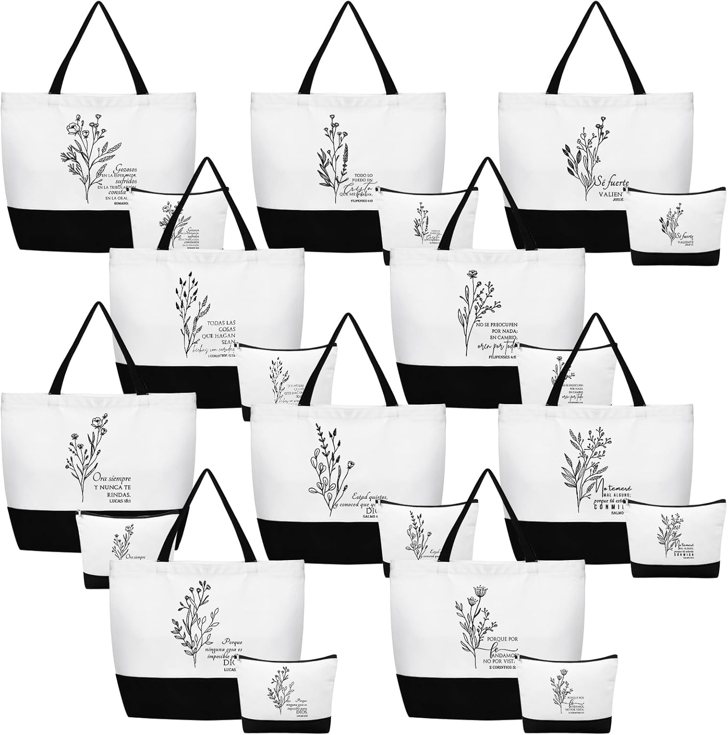 Abbylike 20 Pcs Christian Easter Gift Bags Set Faith Inspirational Tote Bag Religious Makeup Bag Gifts for Wife Mom Women
