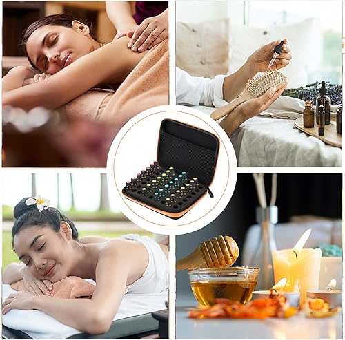 Miniatura 7 de Bolsa de almacenamiento de aceites esenciales, 63 ranuras, portátil, para aromaterapia, bolsa de almacenamiento de aceites esenciales, a prueba de