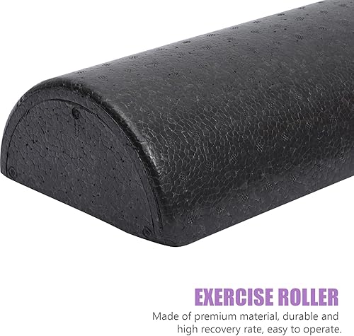 Miniatura 5 de STOBAZA High-Density Semicircular Yoga Roller Black Muscle Massager for Fitness Back Relief Pilates and Exercise Training