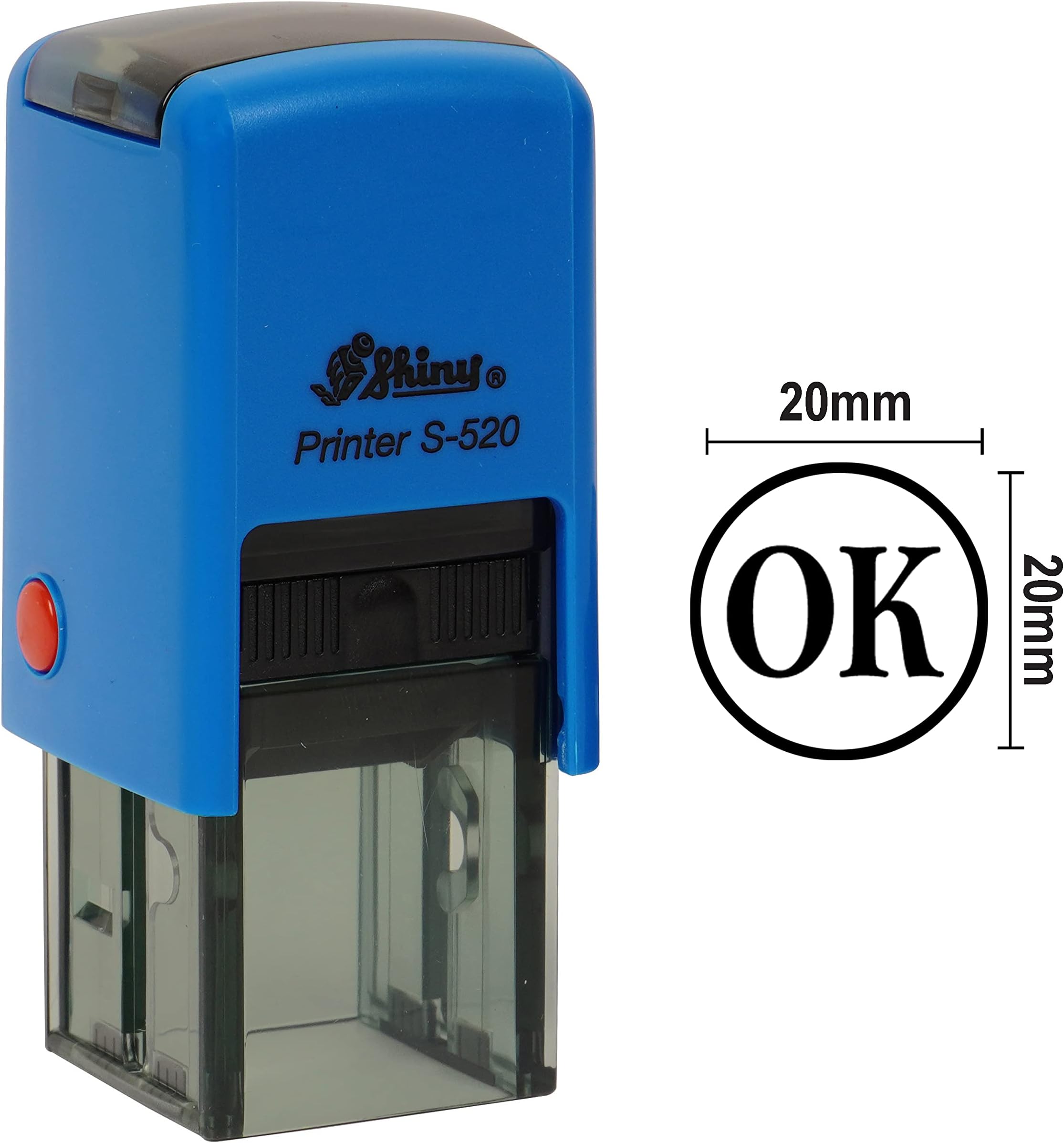 OK Round Self Inking Rubber Stamp Custom Shiny 20 mm mini Stamps Personalised Teachers Stamps