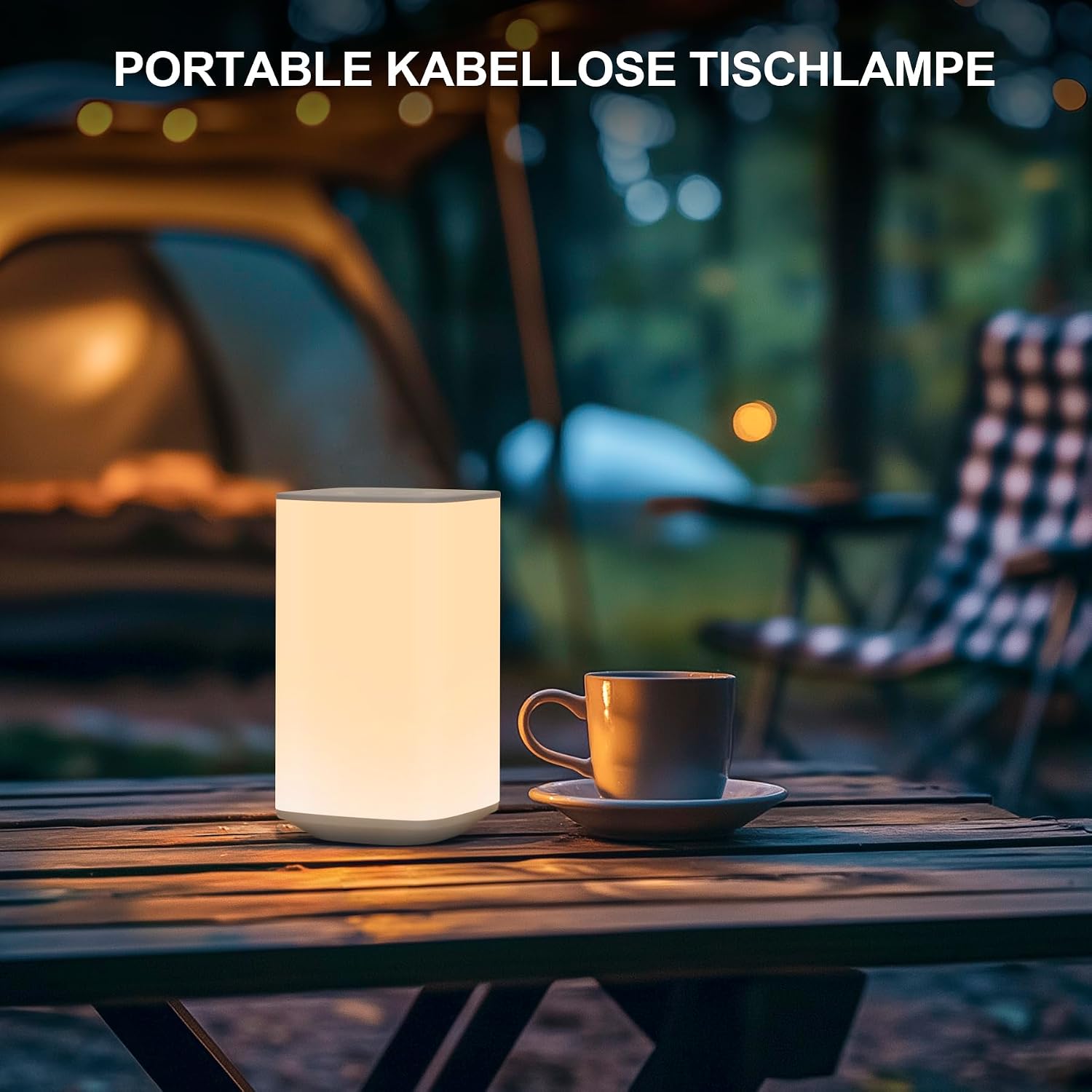 LED Nachttischlampe Dimmbar Touch 3000 mAh 3 RGB Modi 256 Farben Kabellos