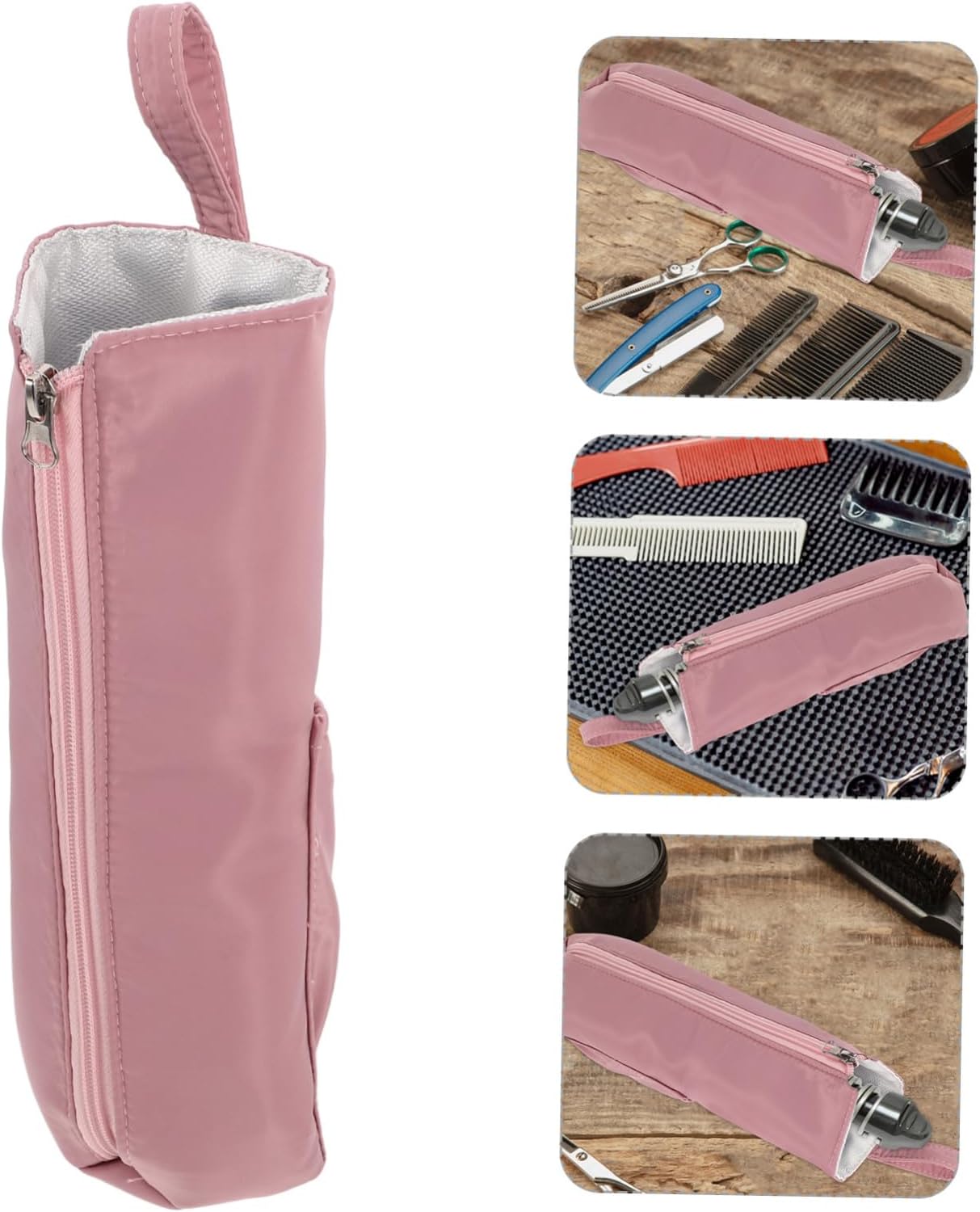 Heat Resistant Curling Iron Travel Bag with Nylon Material and Hanging Design, Protective Curling Wand Pouch for Home and Business Use, Portable Hair Tool Organizer