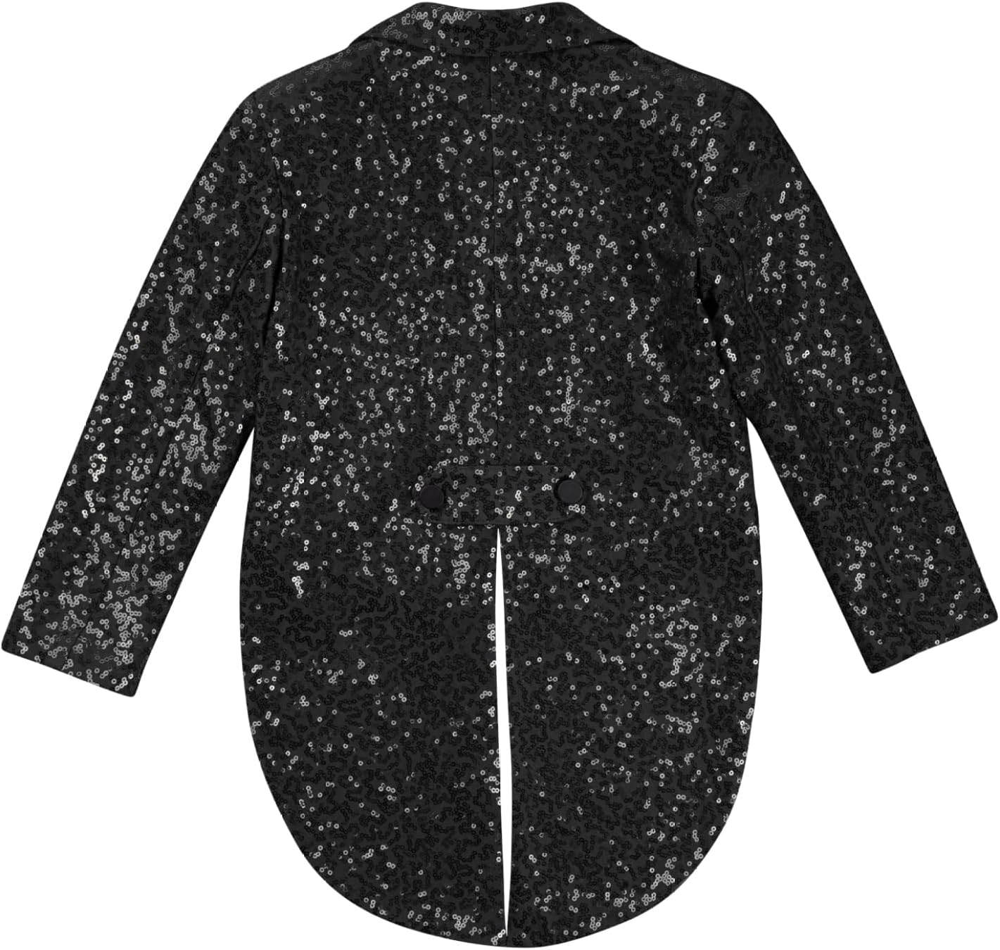 Kids Boys Sequin Tuxedo Blazer Tailcoat Open Front Lapel Collar Classic Suit Jacket for Evening Wedding