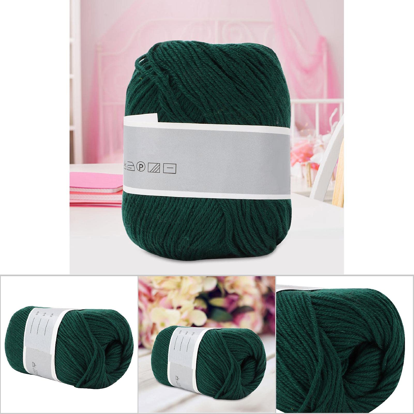 Baby Milk Cotton Knitting Yarn - Soft Acrylic Thread With Crochet Hook, Light Blue & Other Colors - View #7