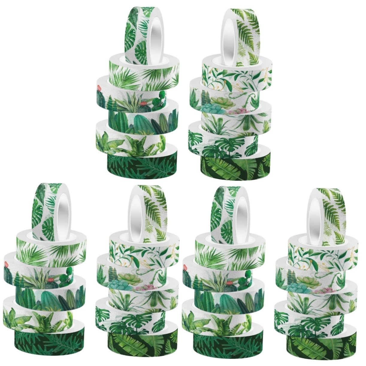 36rotoli Nastro Adesivo Washi Verde Per Scrapbooking Nastro Decorativo Per Fai Da Te Regali e Decorazioni Artigianali Materiale Facile Da Strappare e Riutilizzabile
