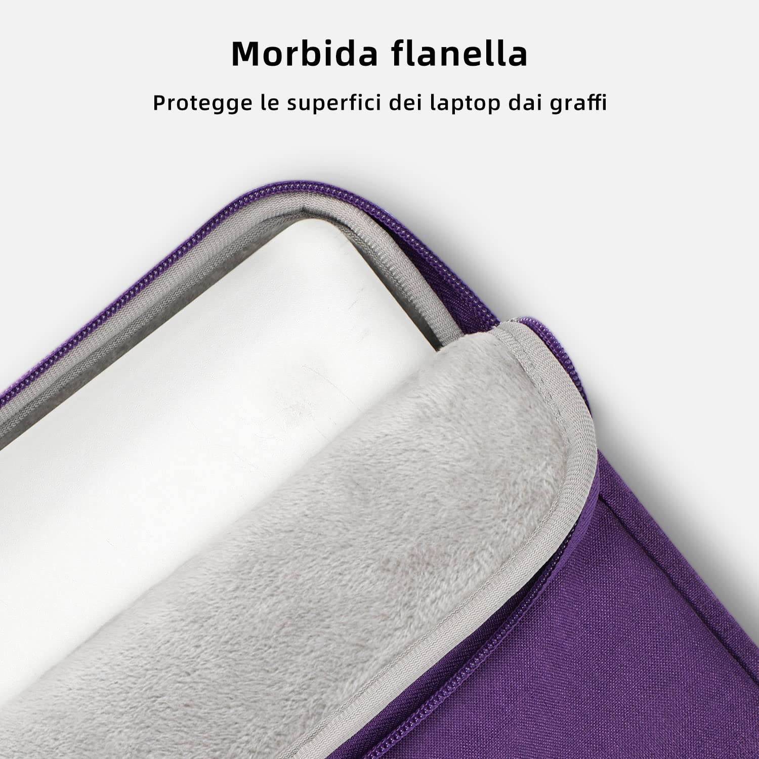 Custodia Per Laptop 15.6 Pollici Impermeabile - Con Tasca Piccola - Antiurto - Viola - Foto 8