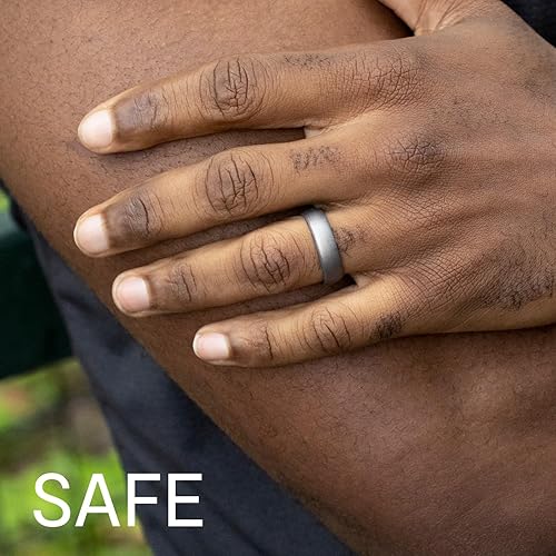 Miniatura 4 de ROQ Anillos de silicona para mujer transpirable Anillo de boda de silicona para mujer  Banda de goma de silicona de grado médico  Anillo de boda