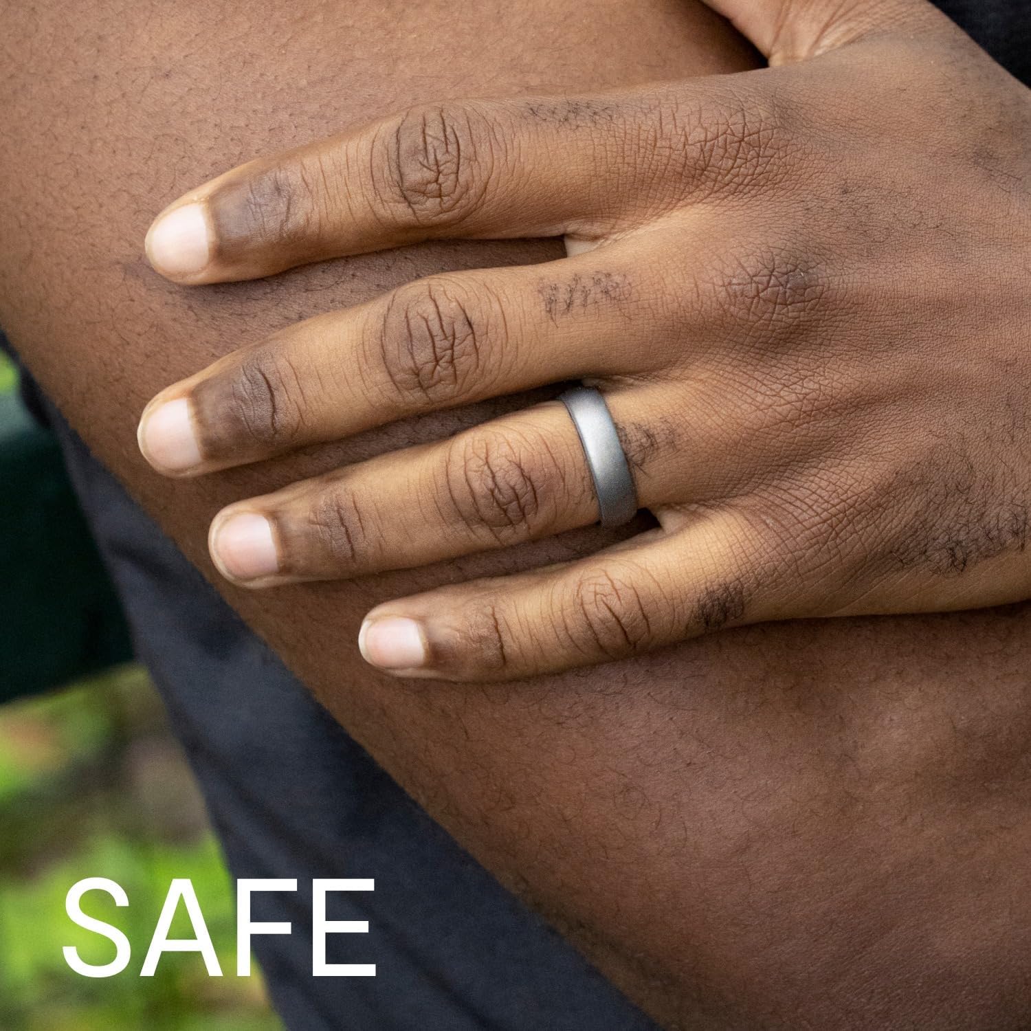 Miniatura 2 de ROQ Silicone Rubber Wedding Ring for Men, Comfort Fit, Men's Wedding Band, Breathable Rubber Engagement Band, 8mm Wide 2mm Thick, Step Edge, Multi