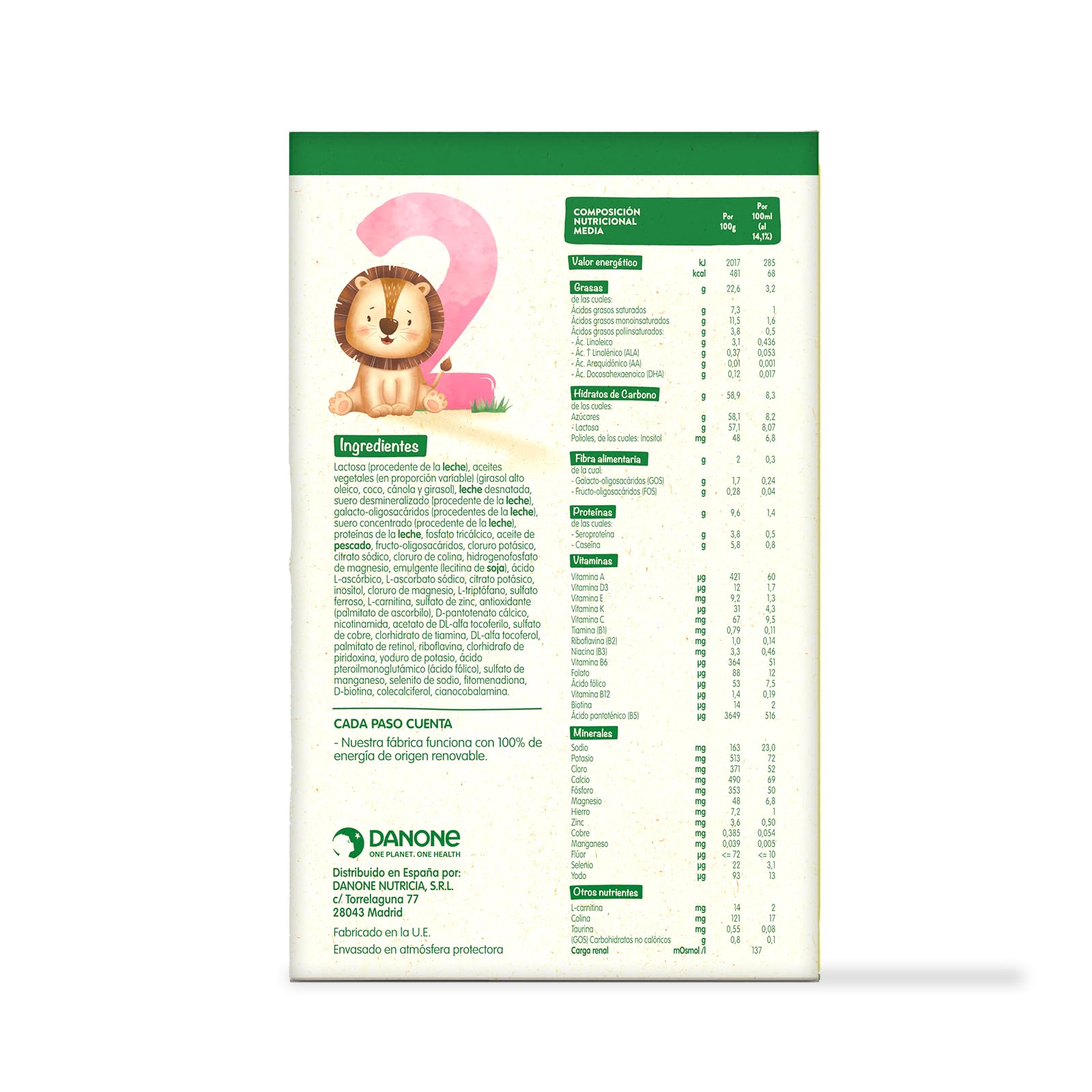Blédina 2, Leche de Continuación para Bebé, Fórmula Completa con Vitaminas, Minerales, Omega 3 y Fibras. Sin Aceite de Palma, Sin Conservantes Ni Azúcares Añadidos. Desde los 6 Meses, Pack 3x1.2g