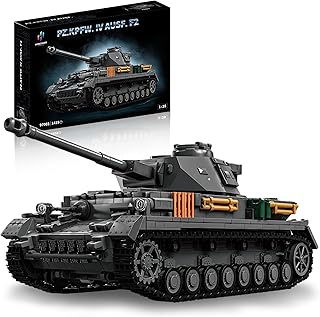 Panzer IV Tanks Building Set WW2 No.4 Military Vehicles Compatibled with Lego Tank F2 Army Model Collection for Adults Home Office Decor (Light Gray)