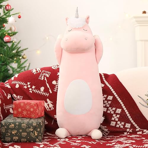 Vista 66 de MorisMos Almohada grande con forma de unicornio, 36.2 pulgadas, peluche de unicornio, almohada súper suave para abrazar para niñas y niños, almohada