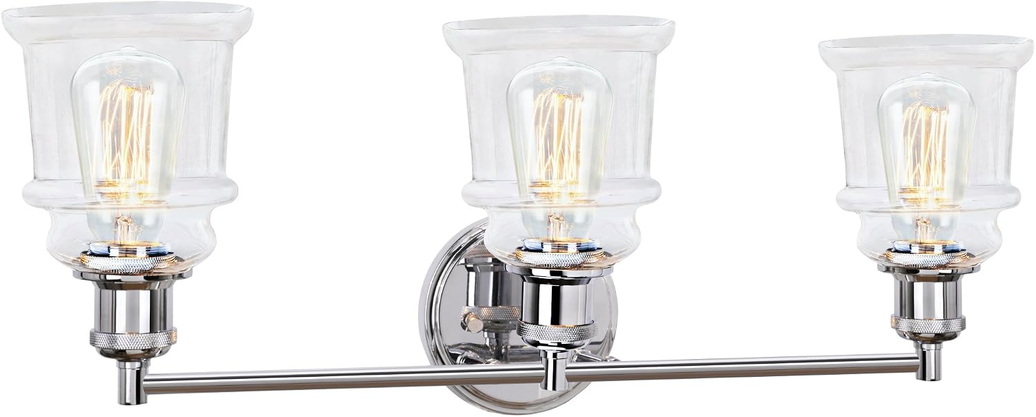Exсluѕіvе Dіѕсоunt 🔥 Aspen Creative 62125, Three-Light Metal Bathroom Vanity Wall Light Fixture, 23 1/2 Wide, Transitional Design in Chrome with Clear Glass Shade Bеѕt Prоmо Aspen Creative 62125, Three-Light Metal Bathroom Vanity Wall Light Fixture, 23 1/2 Wide, Transitional Design in Chrome with Clear Glass Shade