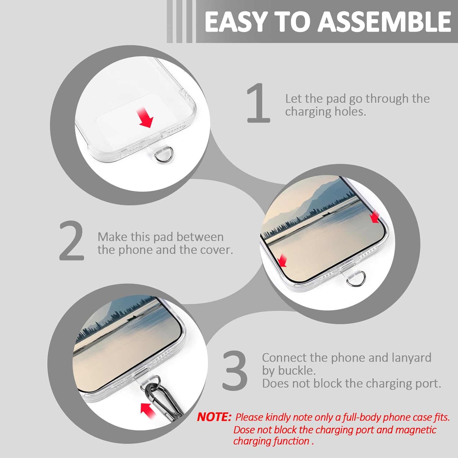 AULEEP 2pcs Cell Phone Lanyard, Crossbody Phone Lanyard Adjustable Lanyard, Universal Anti Theft Neck Lanyard Wrist Strap for Women Men (Black) - Image 4