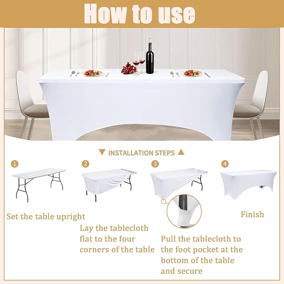 6ft Spandex Tablecloths Stretchable Tablecloth Royal Blue for Rectangle Table,Washable Fitted Table Cloth Spandex Stretch Patio Table Covers for Event,Wedding,Banquet,Party,Covering Stalls,Exhibitions