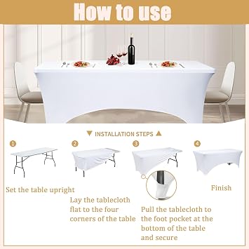 6ft Spandex Tablecloths Stretchable Tablecloth Royal Blue for Rectangle Table,Washable Fitted Table Cloth Spandex Stretch Patio Table Covers for Event,Wedding,Banquet,Party,Covering Stalls,Exhibitions