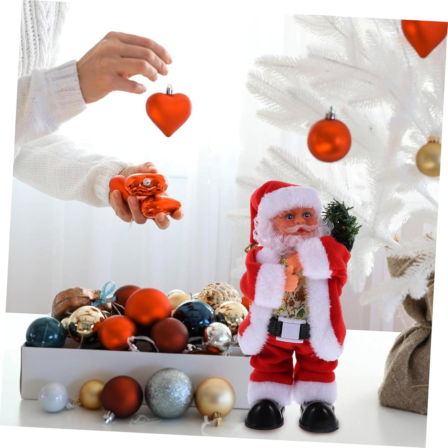 Dancing Santa Claus Musical Figurine Interactive Electric Xmas Decoration Fun Holiday Ornament for Home Party Unique Christmas Family Friends