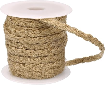 Natural Jute Twine with Green Leaf Ribbon 33ft Decorative Vine Rope for Gardening, Plant Hanging, Crafts, Gift Wrapping, and DIY Projects Jute Twine