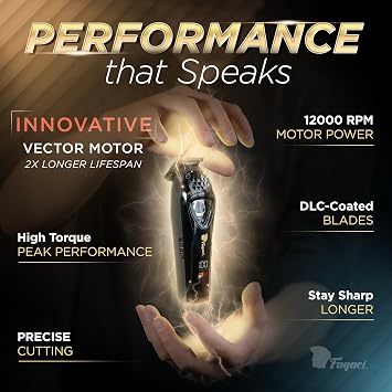 Fagaci Hair Trimmer for Men, Zero Gap Cordless Beard Trimmer, T Blade Liner