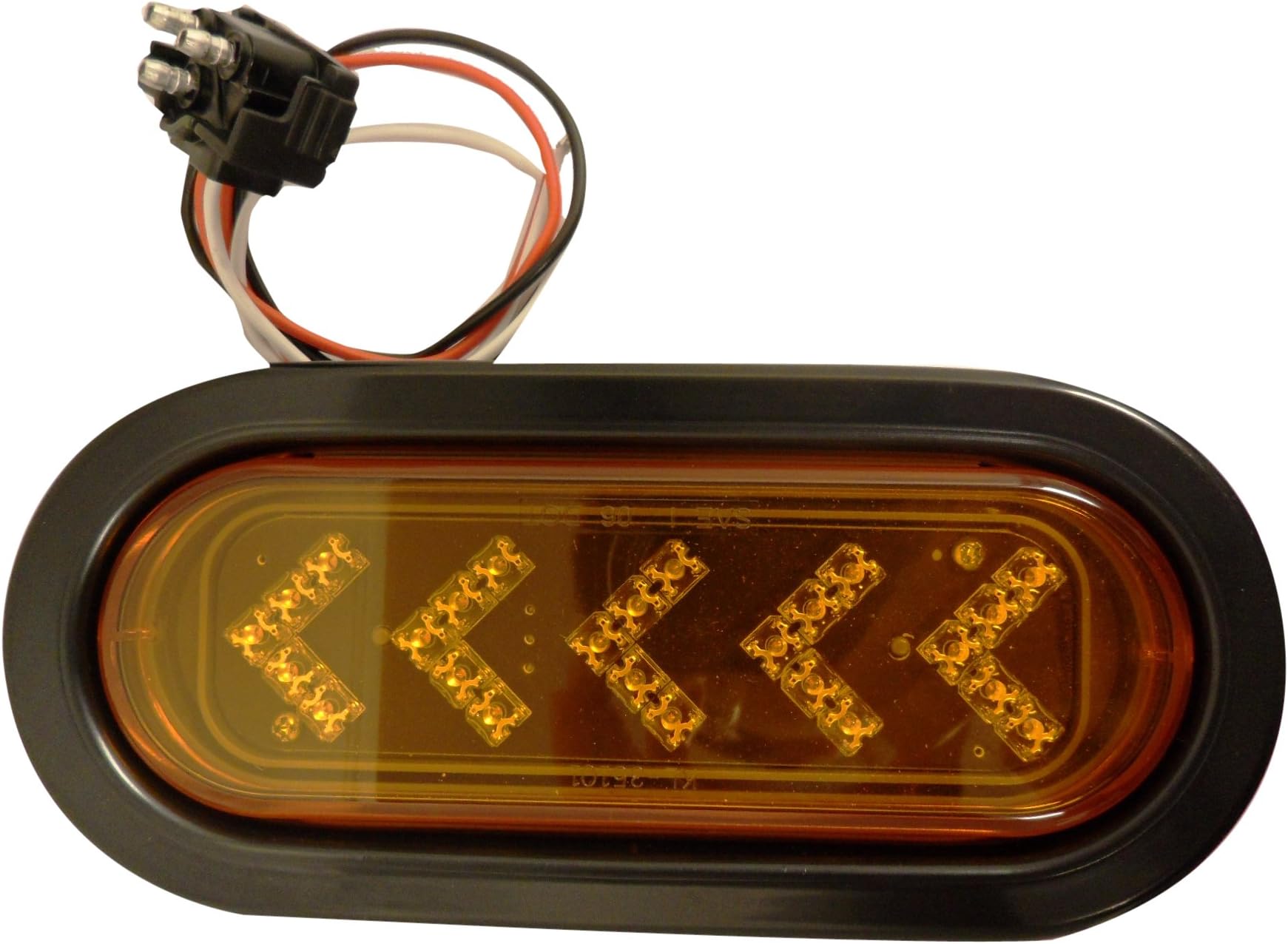 Autosmart KL-35101AK Amber Oval LED Arrow Turn Signal Light Kit with Light, Grommet and Plug