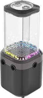 CORSAIR iCUE Link XD6 RGB Elite Pump/Reservoir Unit – FlowDrive Max Pump, Built-in Temperature Sensor, 22 Addressable RGB LEDs, 440ml Transparent Nylon Reservoir – Stealth Gray