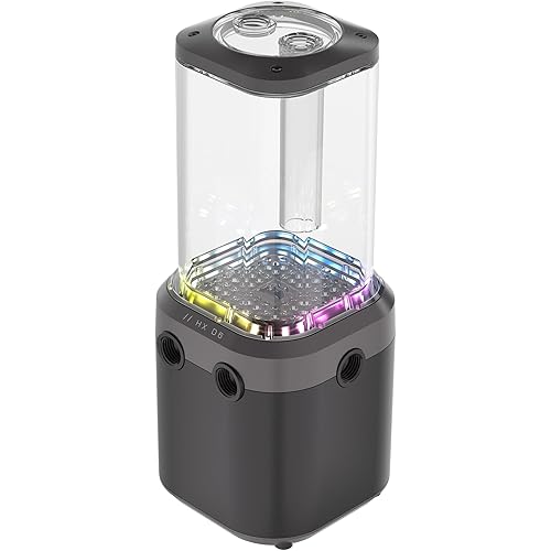 CORSAIR iCUE Link XD6 RGB Elite Pump/Reservoir Unit – FlowDrive Max Pump, Built-in Temperature Sensor, 22 Addressable RGB LEDs, 440ml Transparent Nylon Reservoir – Stealth Gray