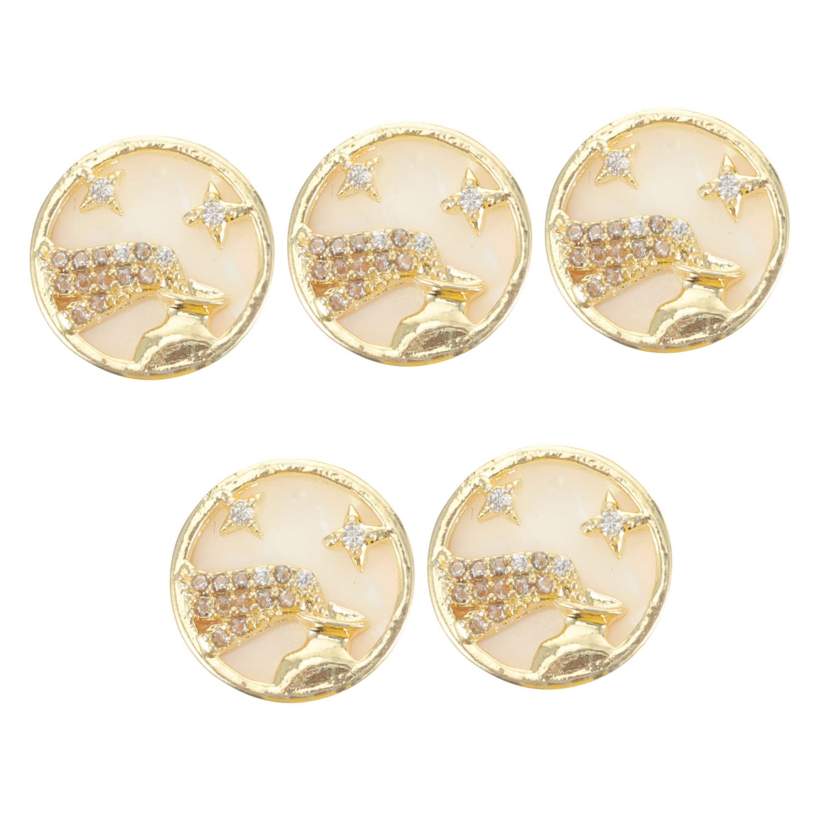 DECOMELODY Aquarius Nail Charms Set 5pcs Nail Studs Art Stickers Birthday Presents