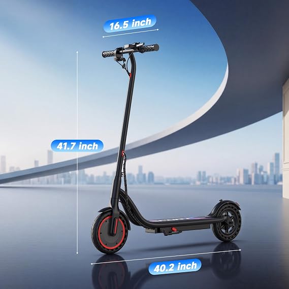 Electric Scooter- 8.5/10''Solid Tires, 350W/500W Motor, Up to 19/22MPH& 12/16/21/23Miles Long-Range Scooter with Double Braking System