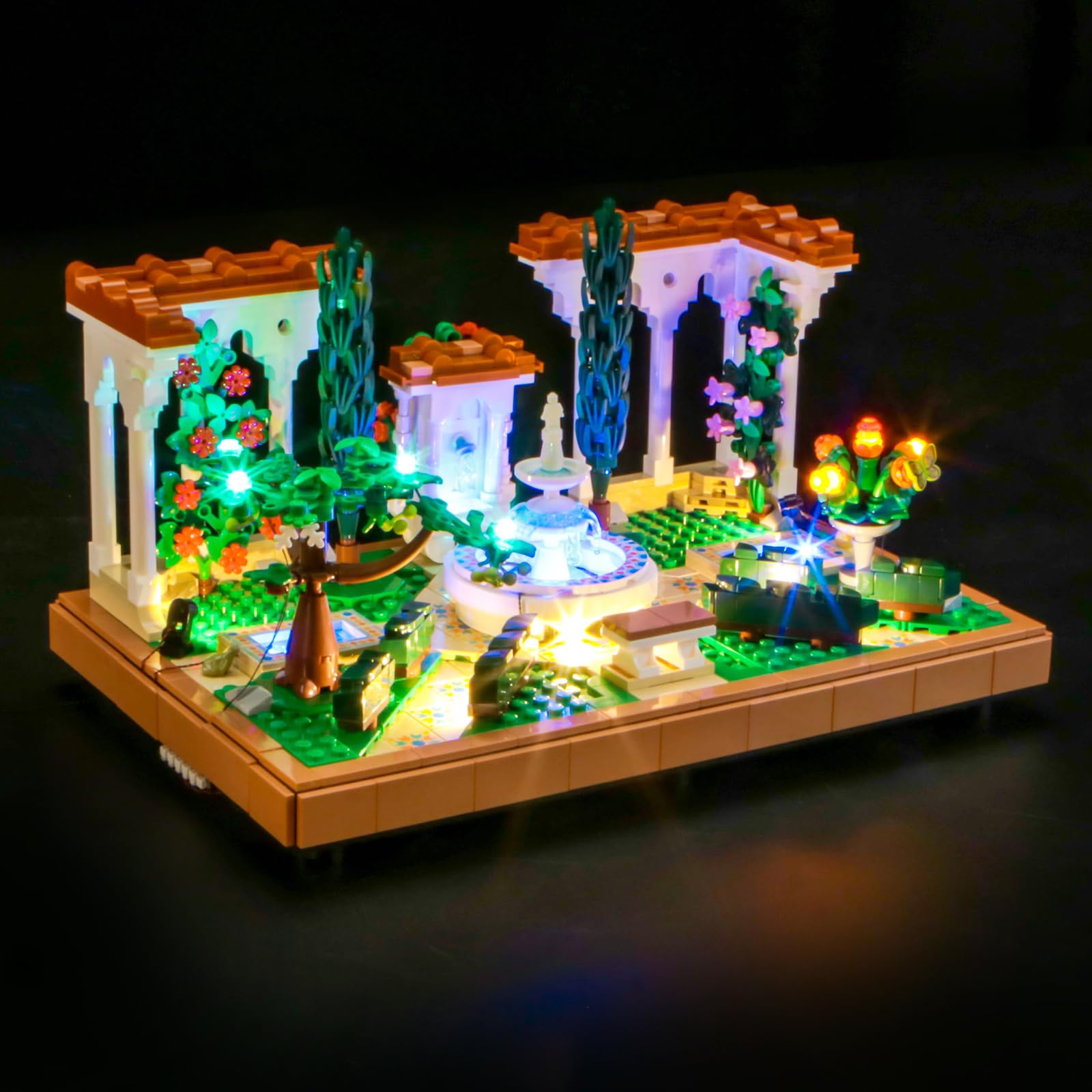 BrickBling Luce compatibile con Lego Icons Fountain Garden, illuminazione a LED compatibile con Lego 10359 (senza set di modelli) (versione RC)