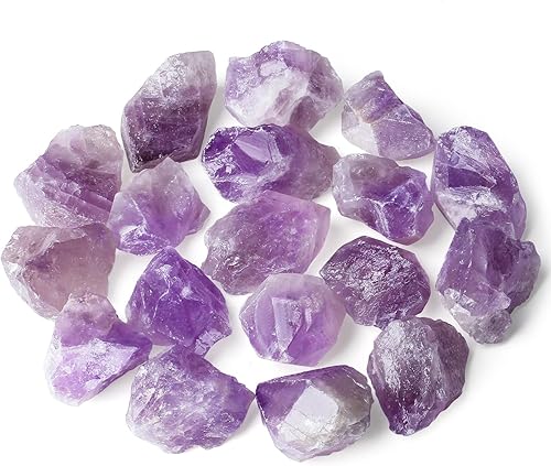 Cristales crudos de amatista a granel, cristales de cuarzo de 2 pulgadas y piedras para hacer rodar piedras preciosas para meditación, wicca,