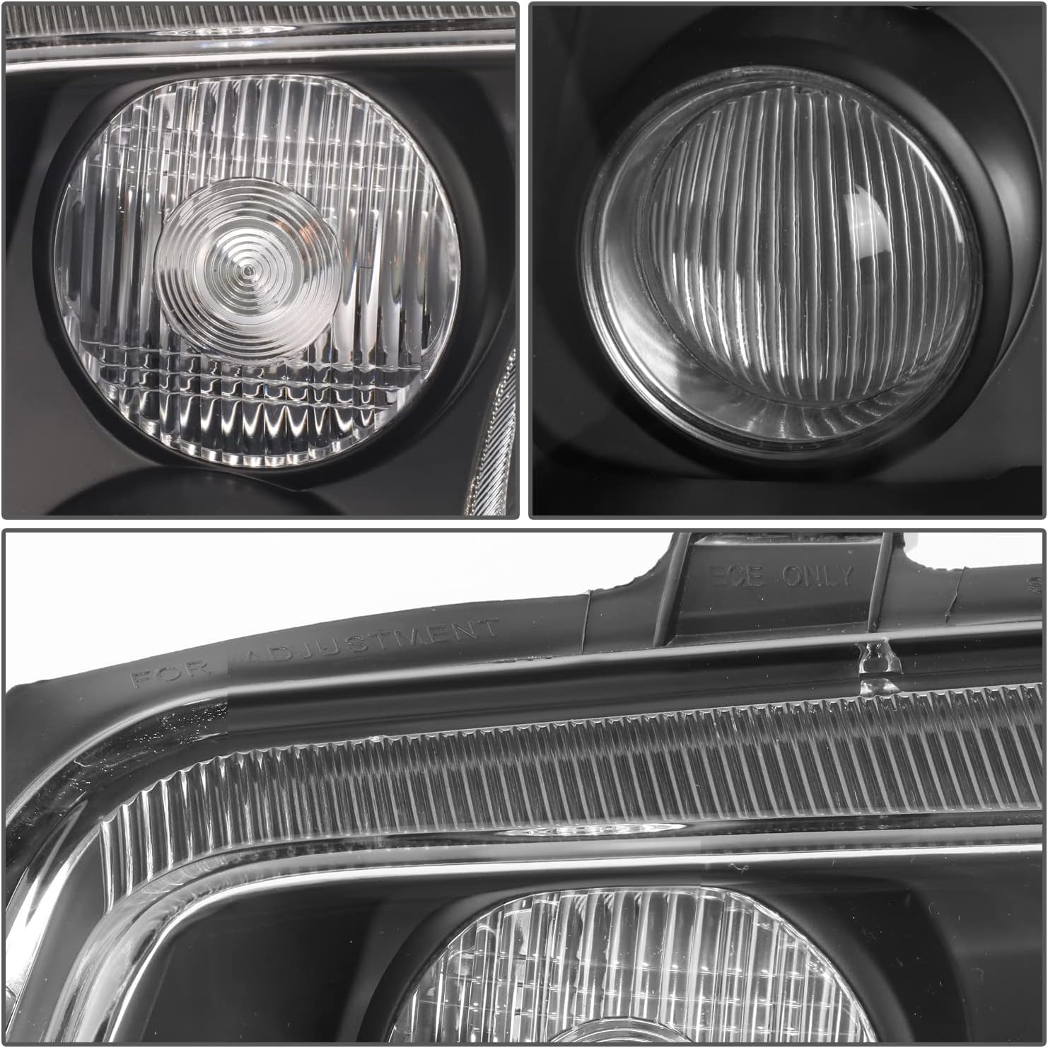 DNA MOTORING HL-OH-VWJE99-BK Pair of Black Housing Euro-Spec E-Code Style Headlights Compatible with 99-05 Jetta MKIV,Left & Right Side