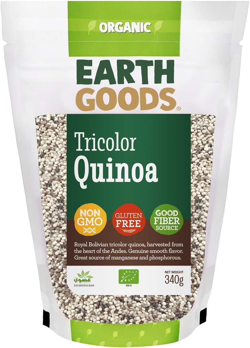 Organic Tricolor Quinoa, Non-Gmo, Gluten-Free, Good Fiber Source 340G
