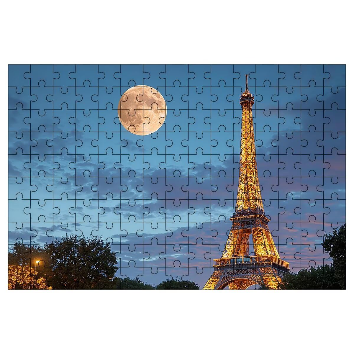 Puzzle 4000 Pezzi Parigi, Puzzle Adulti Luna in Legno, 141x87cm -1447