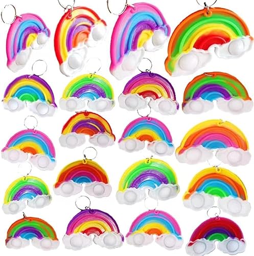 Miniatura 8 de Paquete de 20 mini juguetes para ansiedad con diseño de arcoíris, para autismo, fiesta de cumpleaños, regalos para la escuela, el aula, adultos y