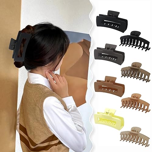Miniatura 2 de Pinzas cuadradas para el cabello  Pinzas para el cabello para mujer, pinzas de garra para cabello grueso, 8 piezas  clips de mandíbula de sujeción