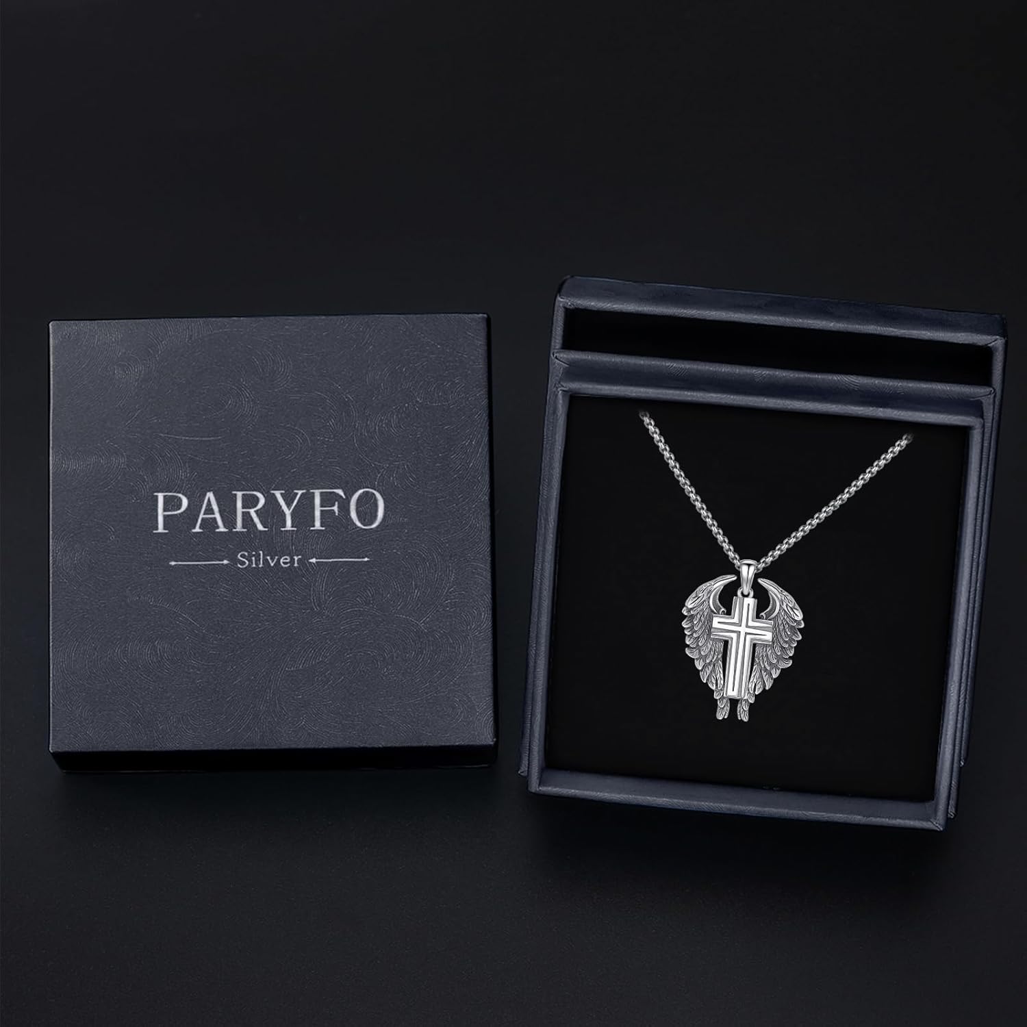 Cross Wings Necklace for Men Women S925 Sterling Silver Guardian Angel Wings Cross Pendant Necklaces Gifts for Men Angel's Wing Jewelry Birthday Gift 20+2 Inch Stainless Steel Chain - Image 7