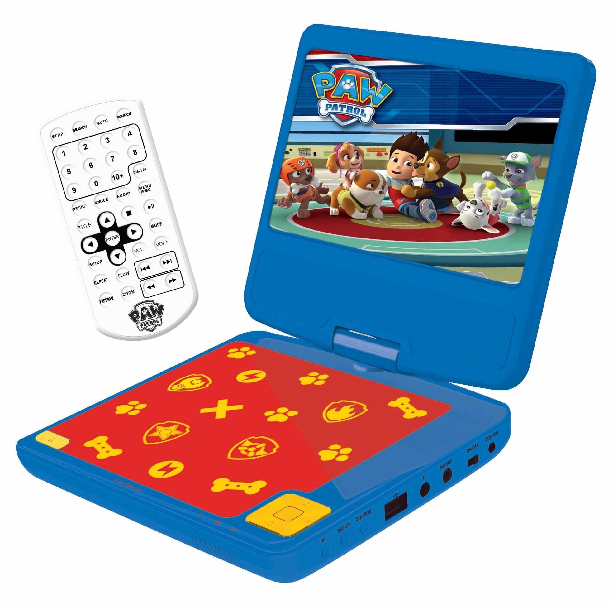 Lexibook Paw Patrol La Squadra dei Cuccioli Chase Lettore Dvd Portatile, LCD da 7 ", 2 Altoparlanti, Batteria Ricaricabile, Blu/Rosso, DVDP6PALXB