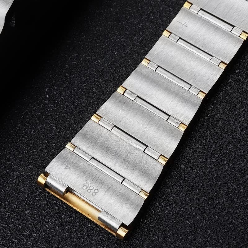 Bracelet de montre en acier inoxydable pour montre Omega argent doré 15mm - 4